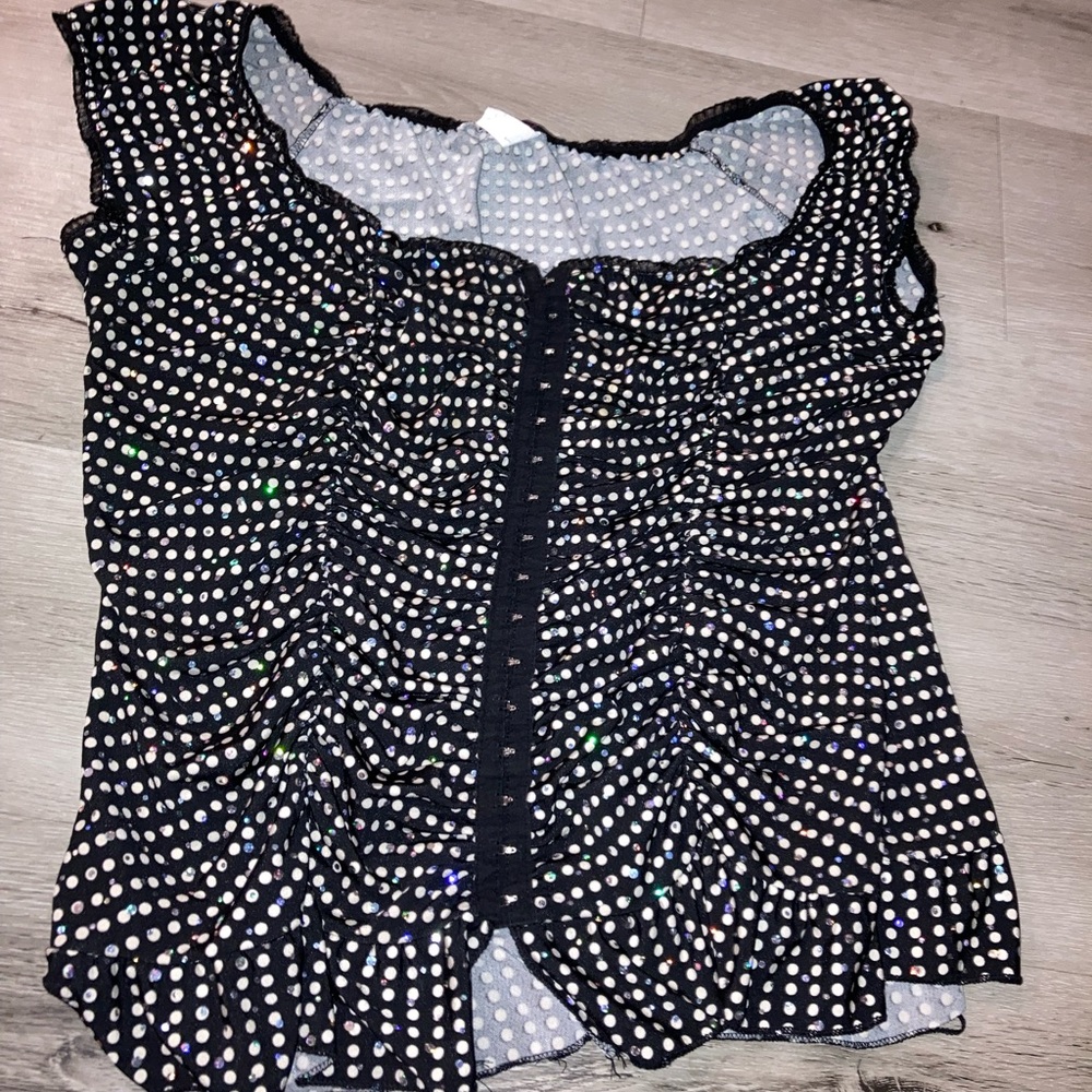 Vintage Y2K 2X Julie’s closet sparkly stretchy ruched top!